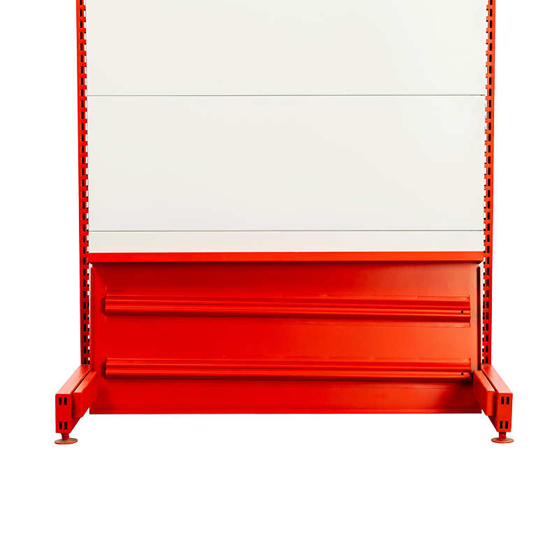 Double-Sided L-Shaped Basket Shelving System for Retail Use with Slanted Design and Modular Setup