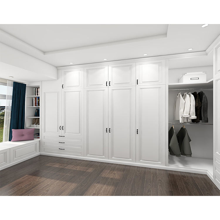 Modern Home Hotel Project Built in Wood Closets Furniture Design Custom Master Bedroom White Oak Wardrobe Closet System