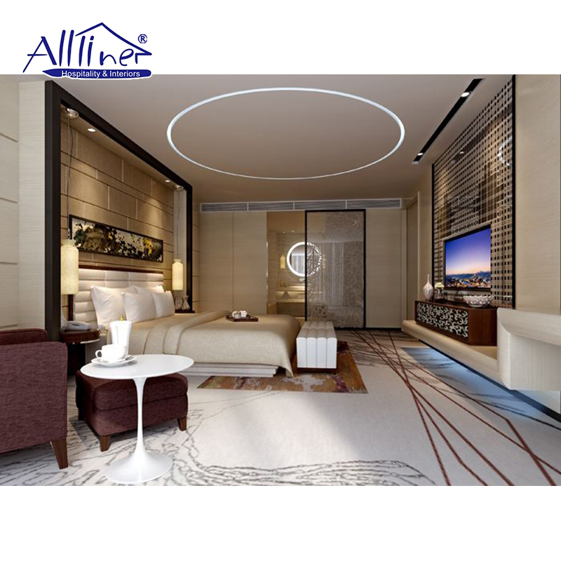 Modern Hotel Room King Size Bed Frame Luxury Upholstered Headboard Leather Beds Bedroom Furniture Set