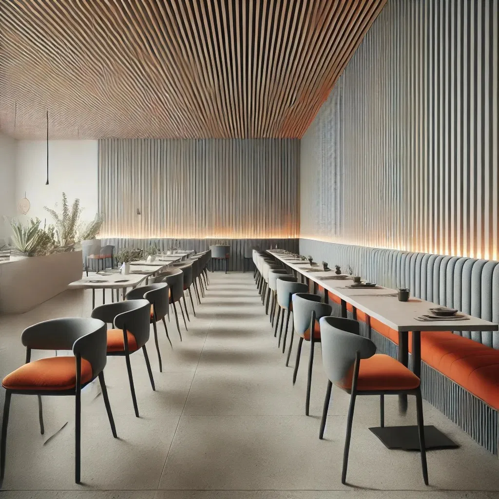 Modern Upholstered Dining Furniture Set for Sushi Bar and Chinese Restaurant Use