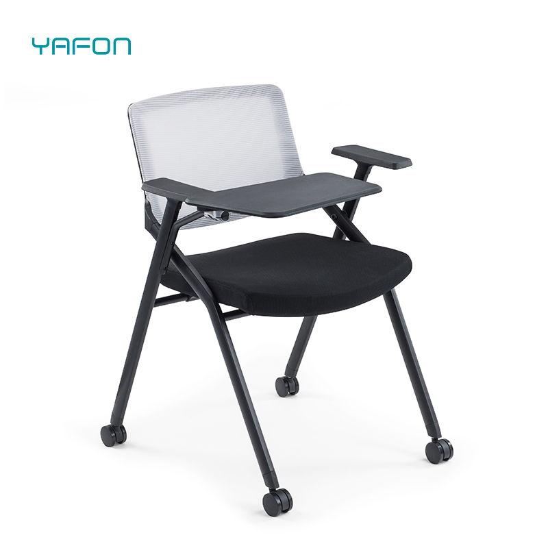 Office Upholstered Foldable Lecture Training Room Adult Student Study Tablet Arm Table Chair with Writing Pad for Sale