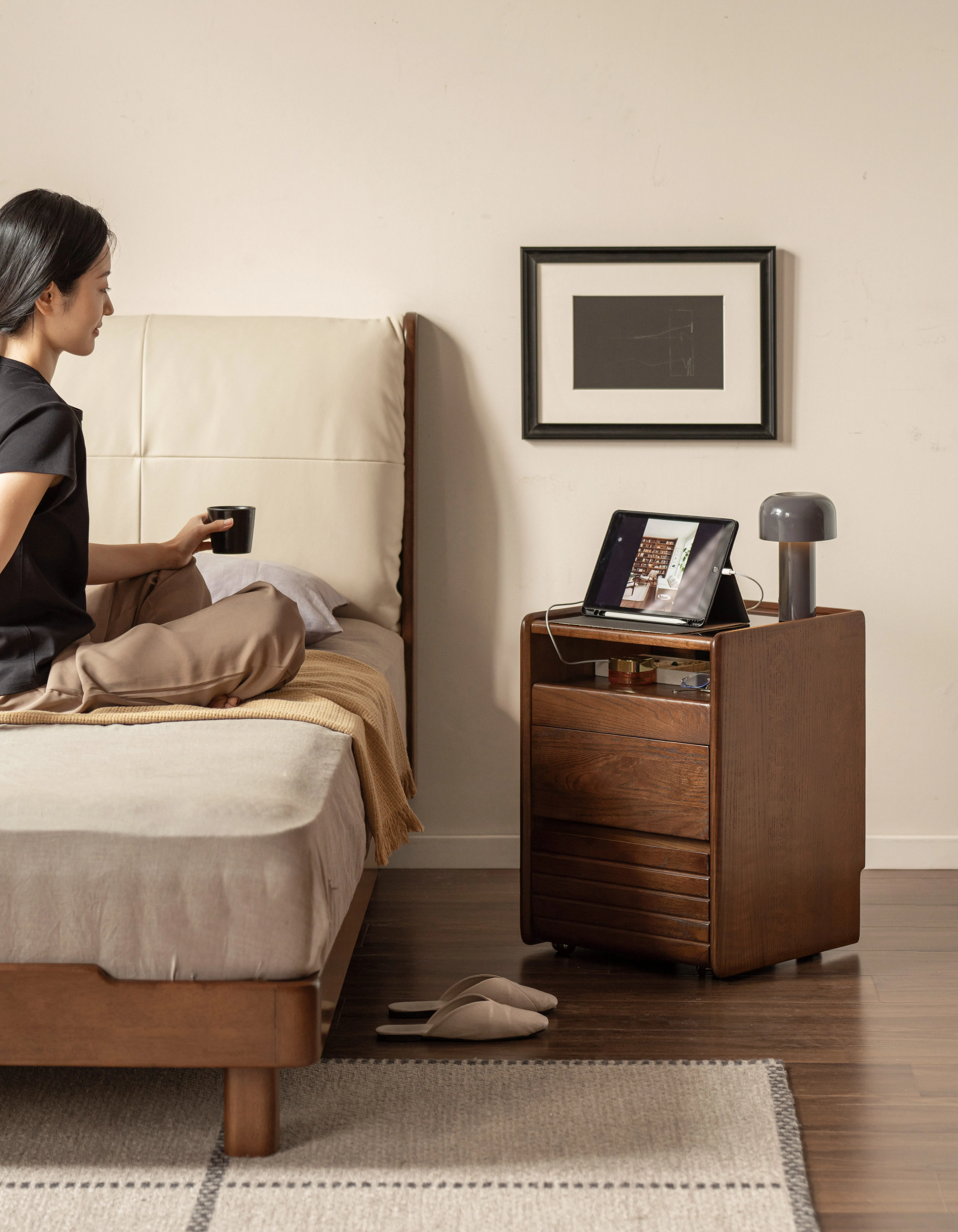 Yeswood Bedside Table 400mm Square Durable and Stylish Design