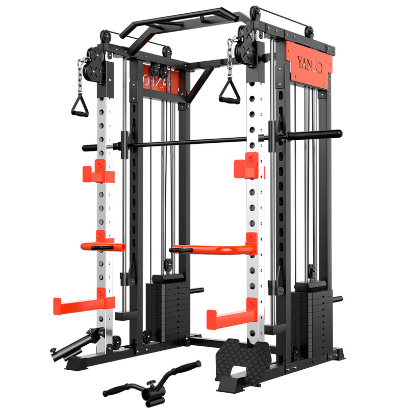 Multifunctional Integrated Smith Machine System with Squat Rack and Pull-up Bar