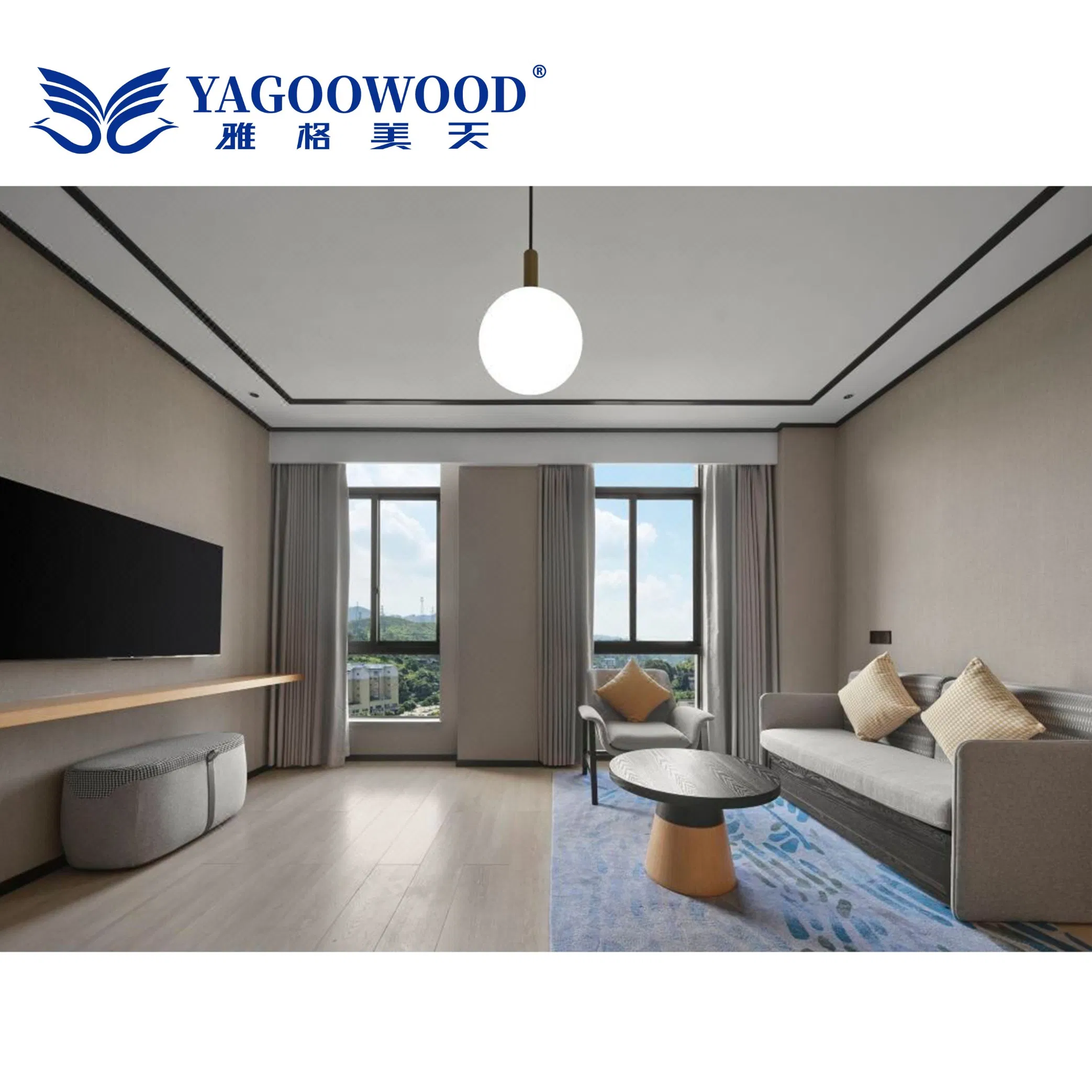 5 Star Double Interior Bedroom Furniture Luxury Hotel Room Bed Set Modern Furniture