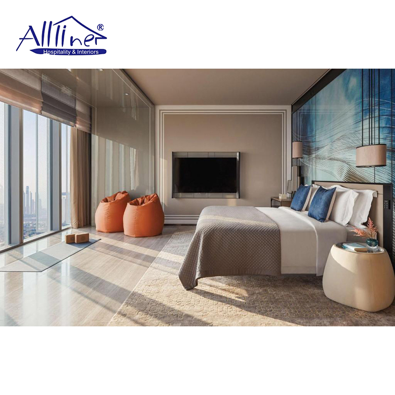 Solid Wood Cotton Upholstered Bed Double Full King Size Luxury Bedroom Furniture