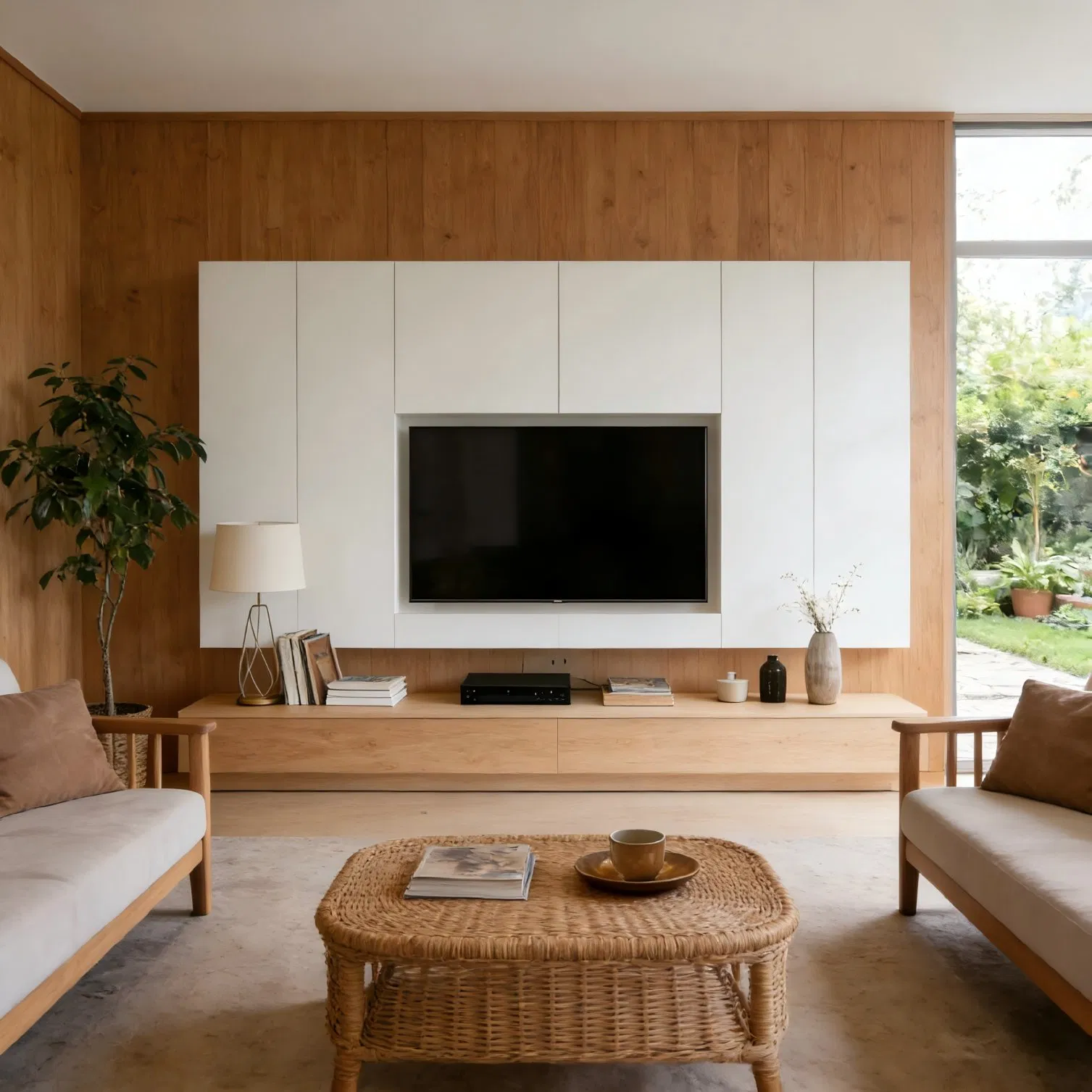 Living Room TV Cabinet Media Console Furniture System