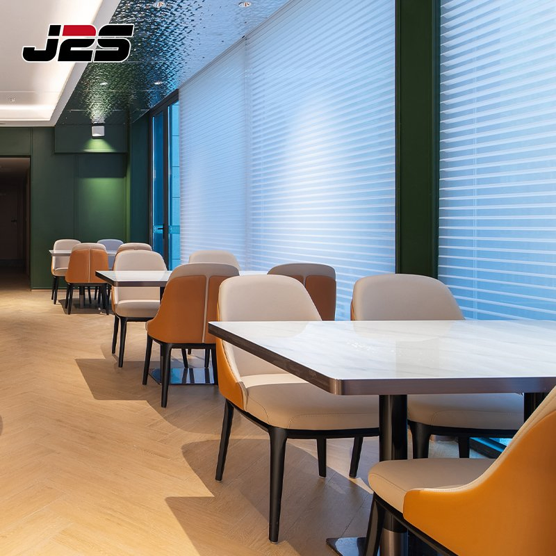 Modern Commercial Restaurant Furniture Curved Booth Orange Leather Chair Round Table Set Luxury Hotel Project Interior Design