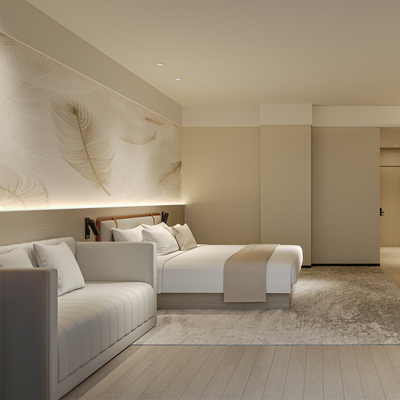 Foshan Factory Modern 5 Star Hotel Room Decor Ideas Luxury Interior Design Wooden Hotel Furniture