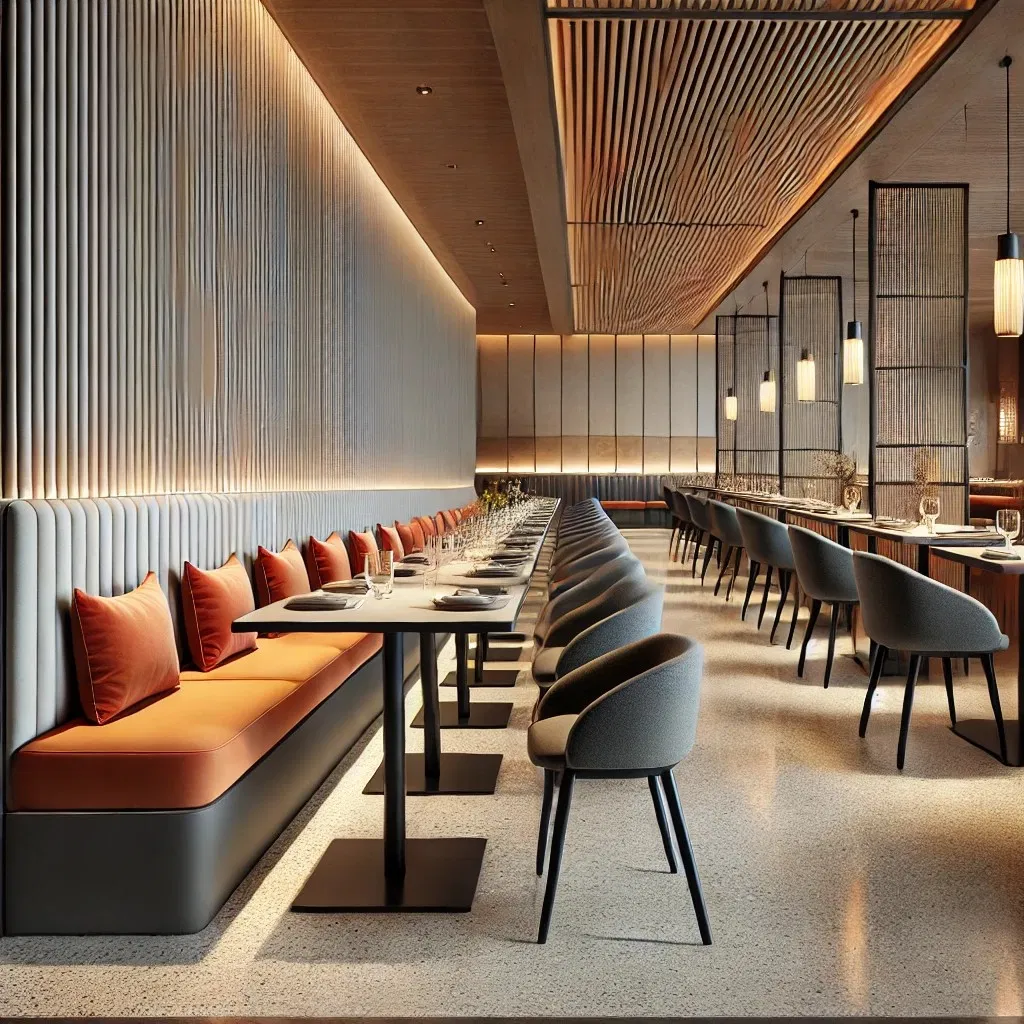 Modern Upholstered Dining Furniture Set for Sushi Bar and Chinese Restaurant Use