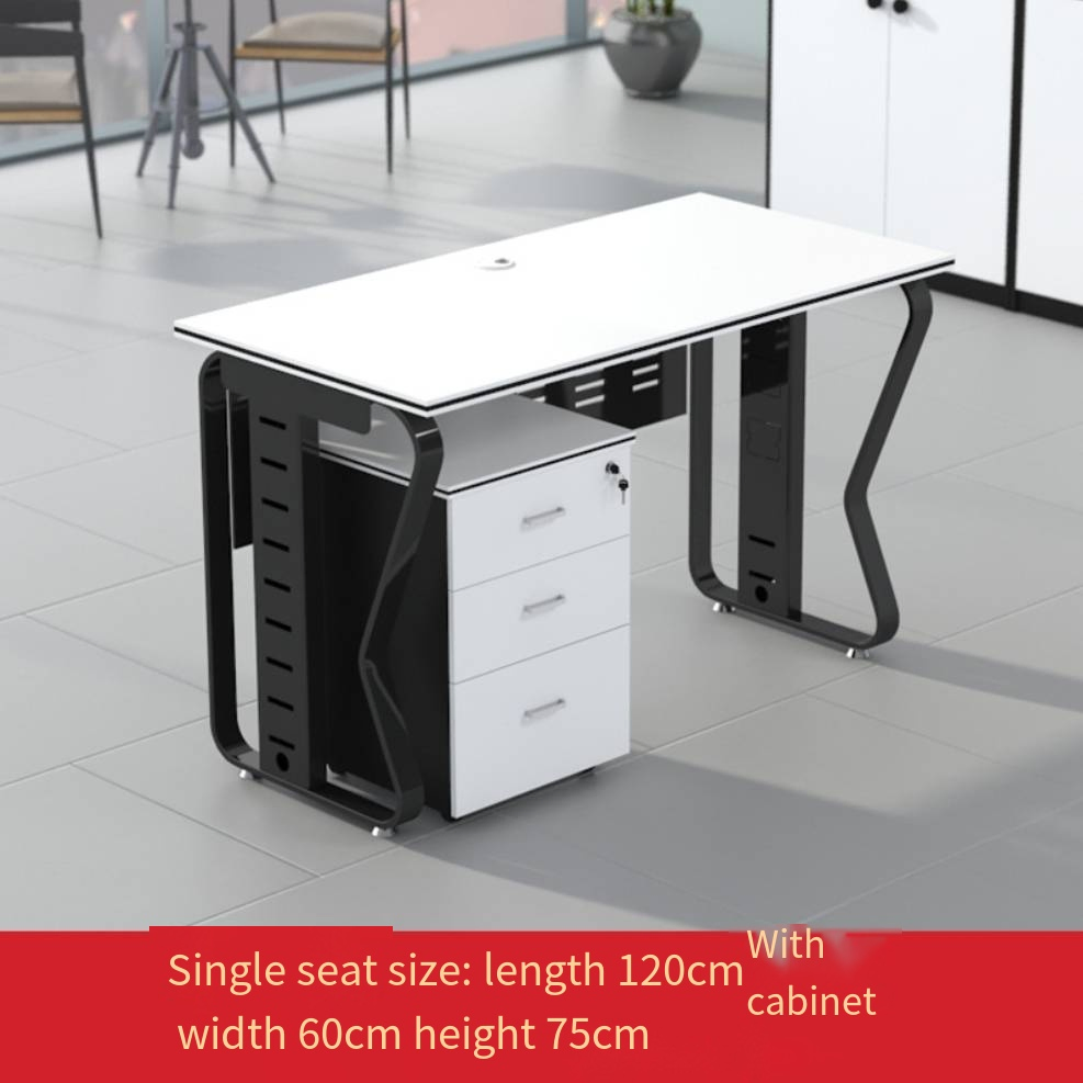 Modern Office Desk Workstation 4 Person White Desk System with Privacy Panels and Storage Drawers Collaborative Open Office Desk