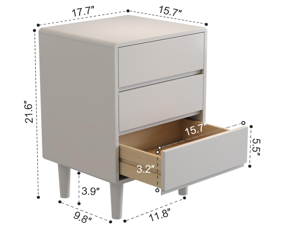 Chic Modern Nightstand Design with Storage for Small Spaces