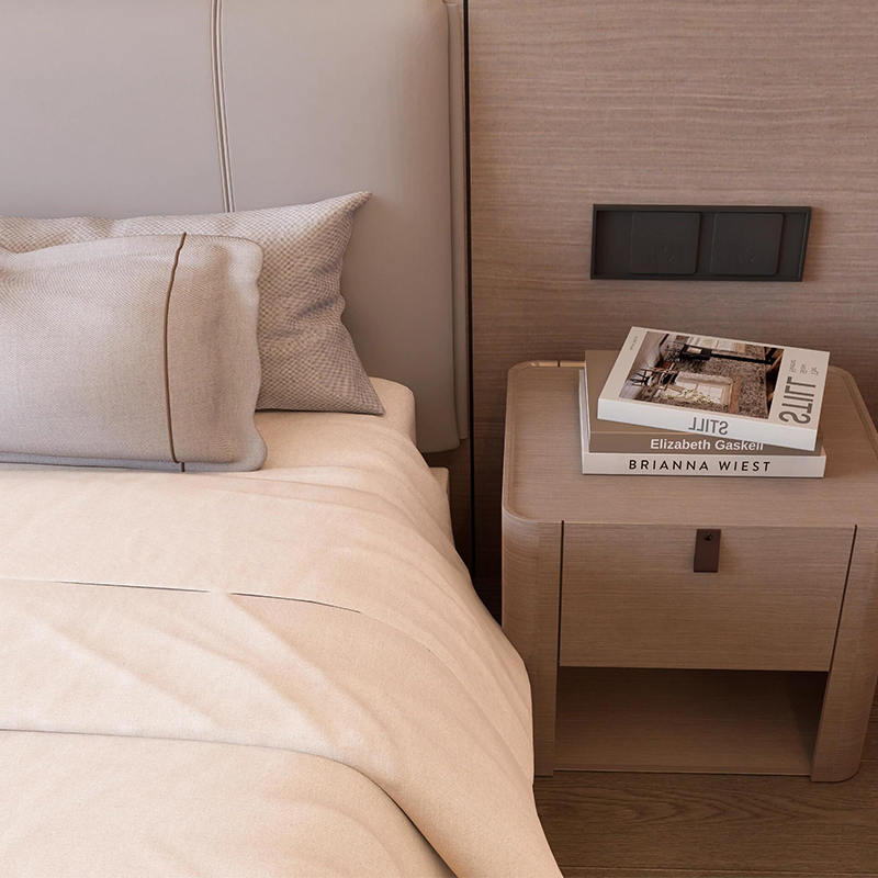 Modern Eco-Friendly Durable Solid Wood Panel Furniture Customized Five-Star Hotel Bedroom Living Room