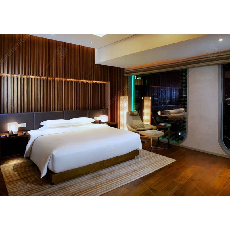 Wood Panels Motel 6 Hotel Furniture Set for Sale