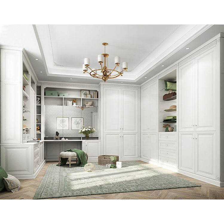 Modern Home Hotel Project Built in Wood Closets Furniture Design Custom Master Bedroom White Oak Wardrobe Closet System
