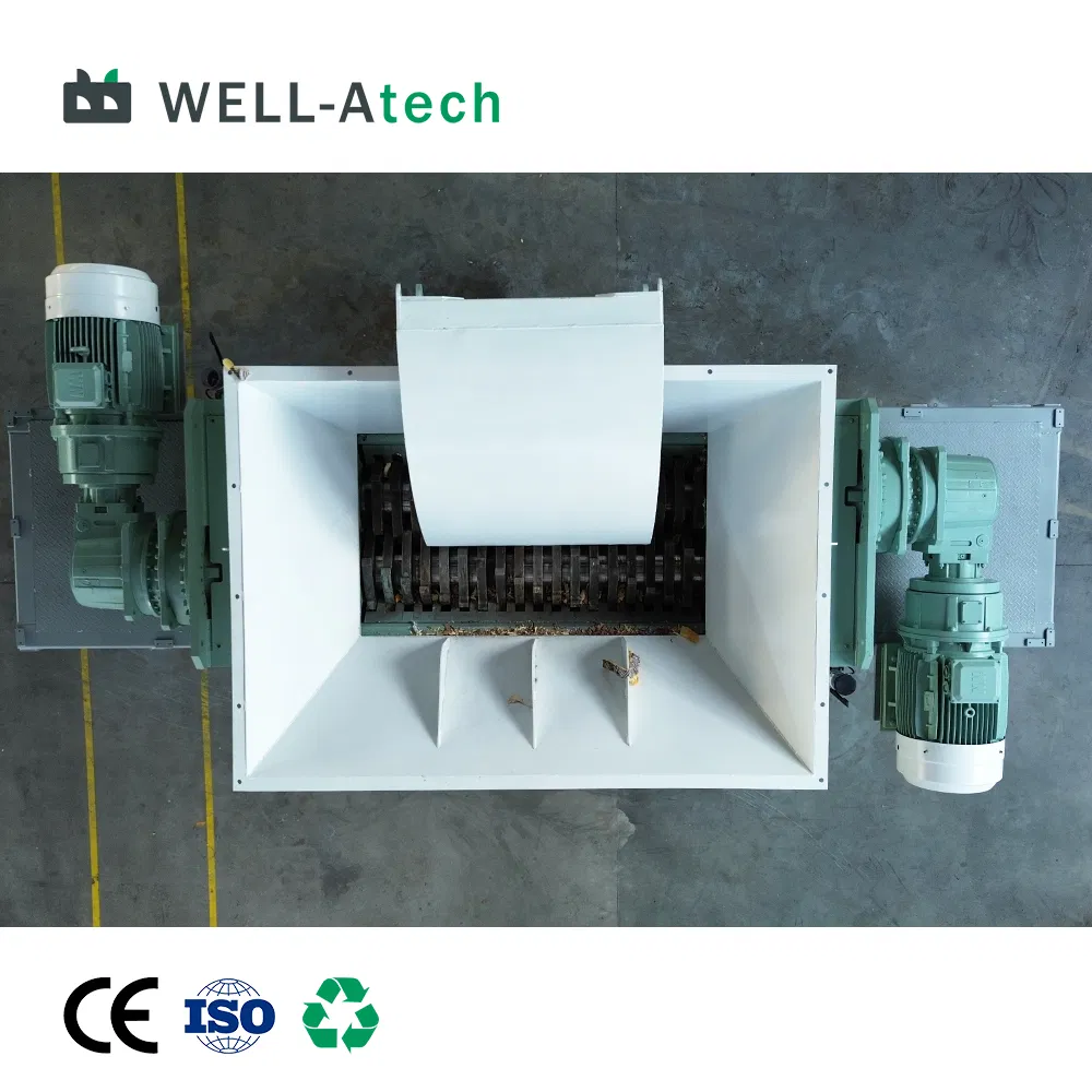 Industrial Dual Motor Two Shaft Shredder System for C&D Waste Recycling Plant