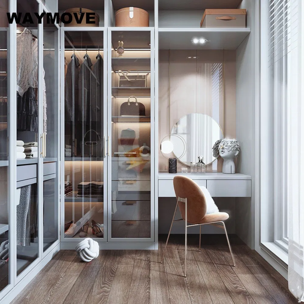 Waymove Modern DIY Walk-in Closet Pole System for Bedroom Wardrobe
