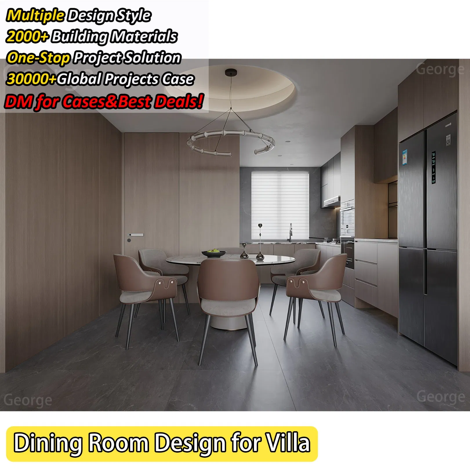 Professional Modern Luxury Home 3D Rendering Interior Design Services for Whole House Including Decor and Furniture