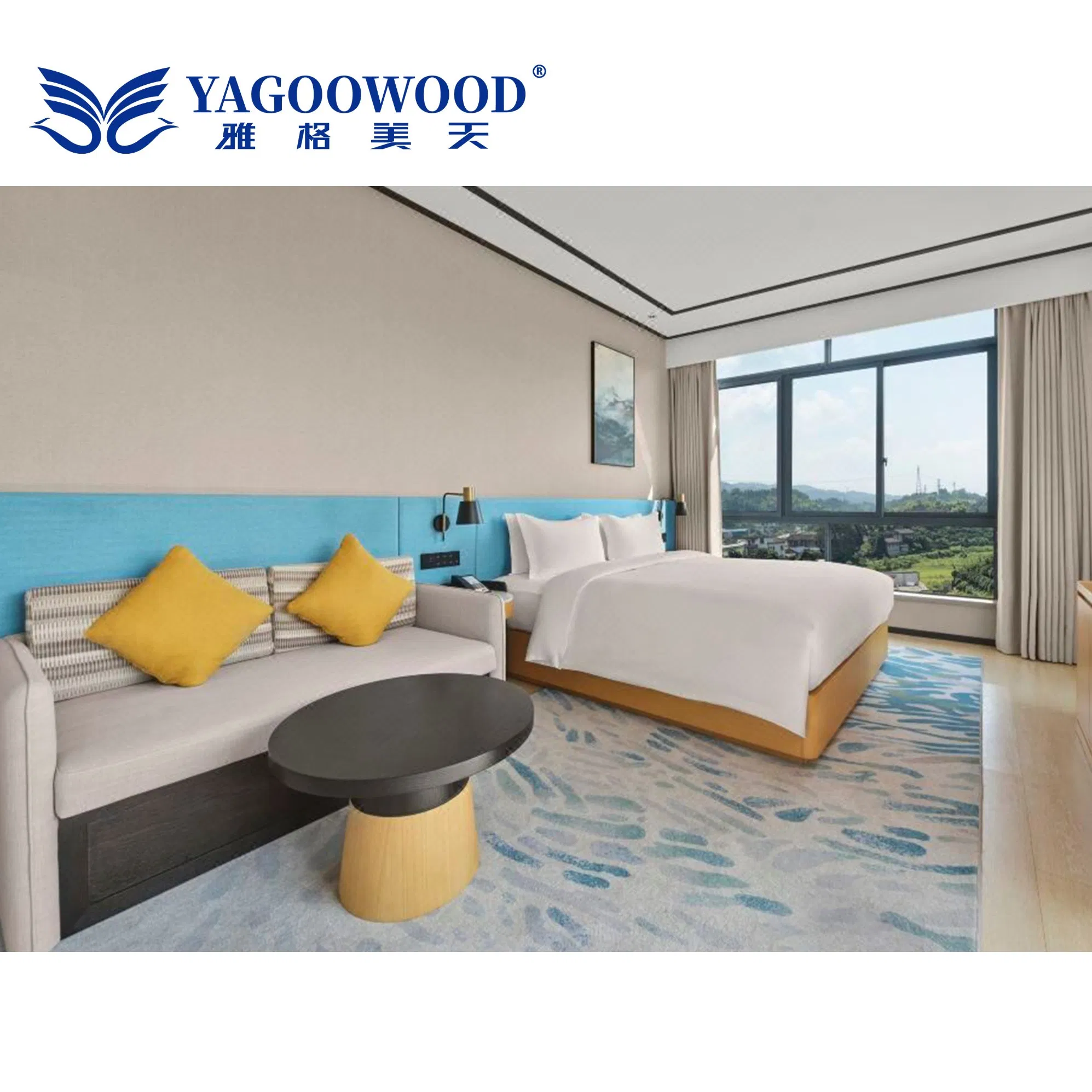 5 Star Double Interior Bedroom Furniture Luxury Hotel Room Bed Set Modern Furniture