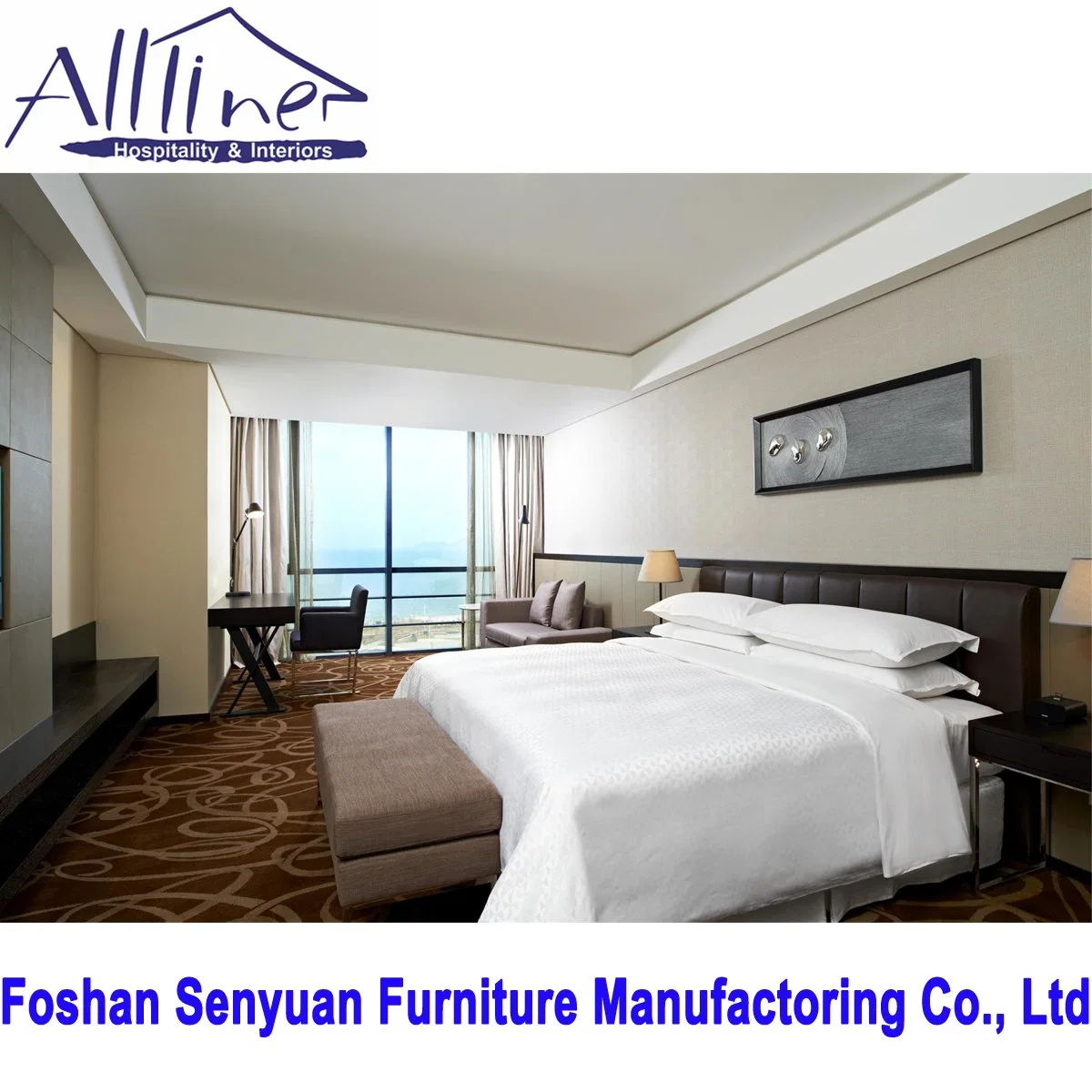 Guest Room Upholstered King Bed Customized Classical Luxury Modern Hotel Furniture Set