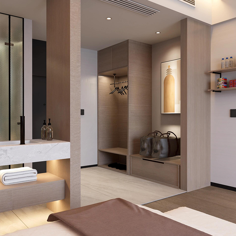 Modern Eco-Friendly Durable Solid Wood Panel Furniture Customized Five-Star Hotel Bedroom Living Room