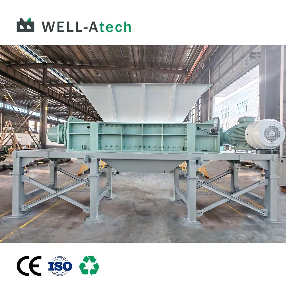 Industrial Dual Motor Two Shaft Shredder System for C&D Waste Recycling Plant