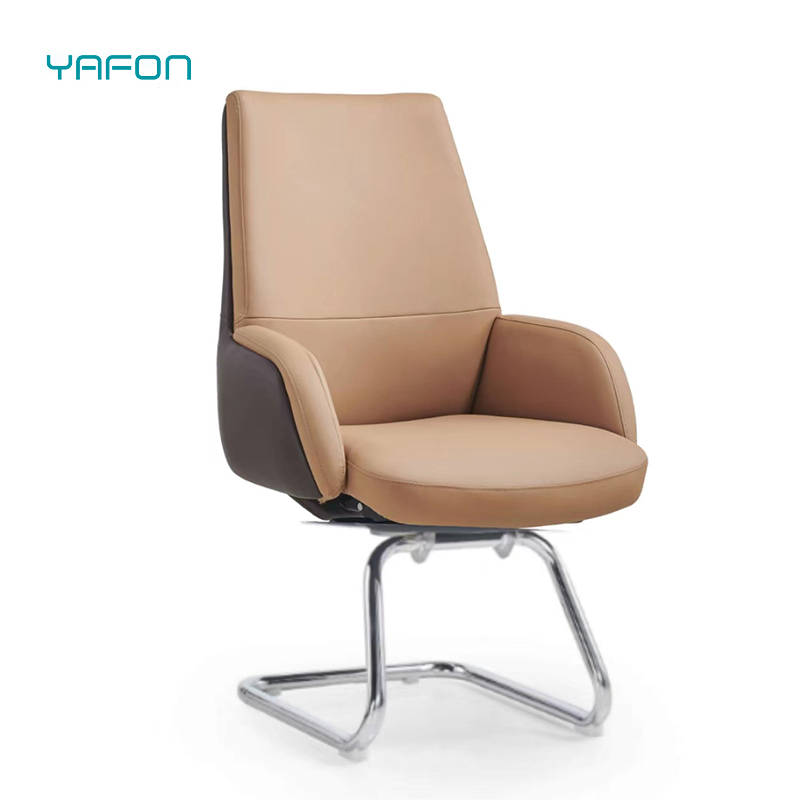 High Back PU Leather Upholstered Executive Office Chair Brown