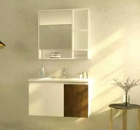 Premium Solid Wood Bathroom Mirror and Custom Cabinet Solution