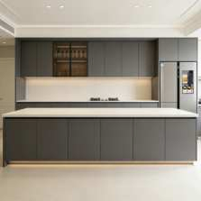 Surface Treatment Soft Close Function Solid Color Kitchen Cabinet System