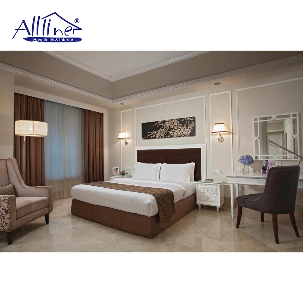 Luxury Bedroom Furniture Soft Upholstered California 5 Star Hotel King Size Bed