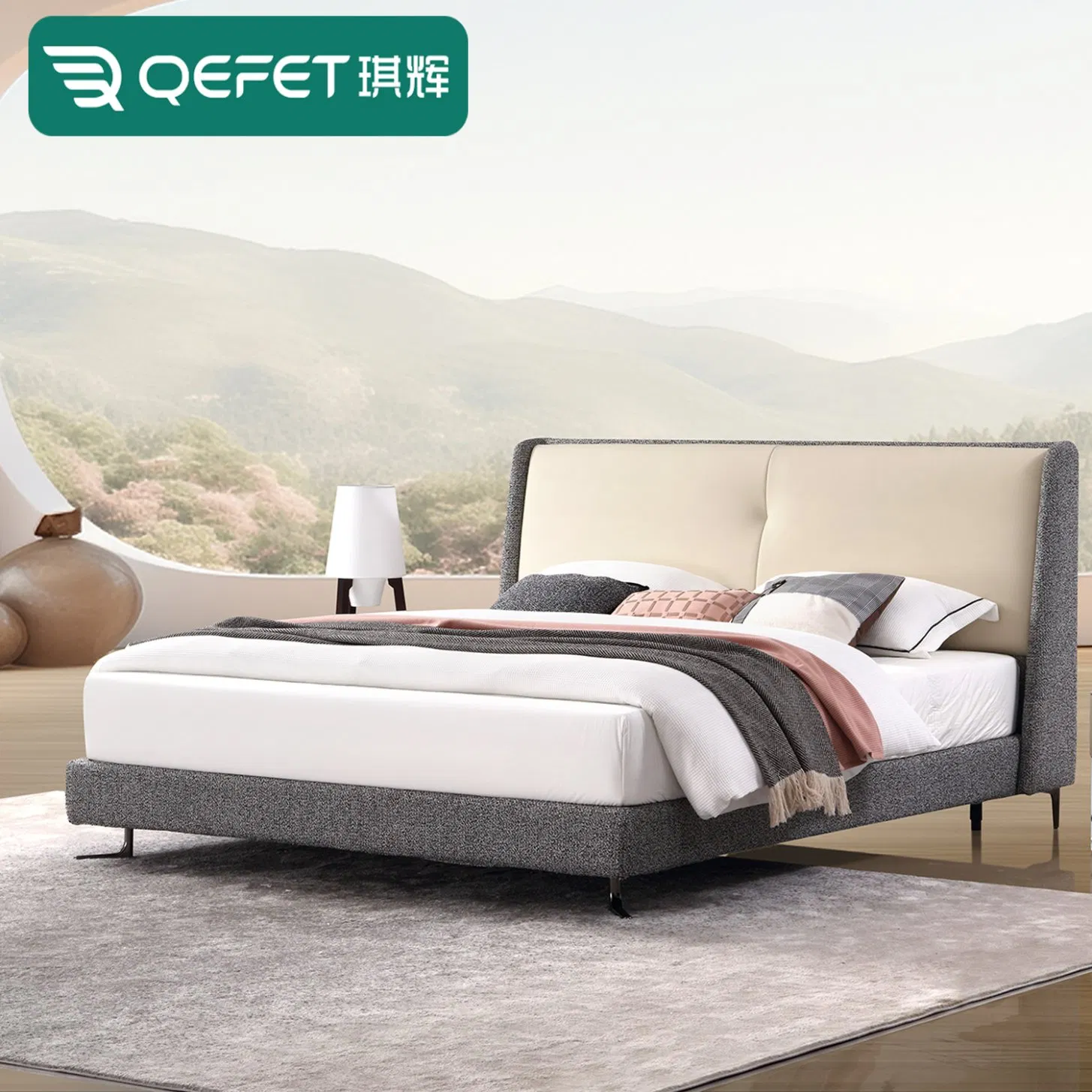 Luxurious Italian Style Solid Wood Queen Bed Collection