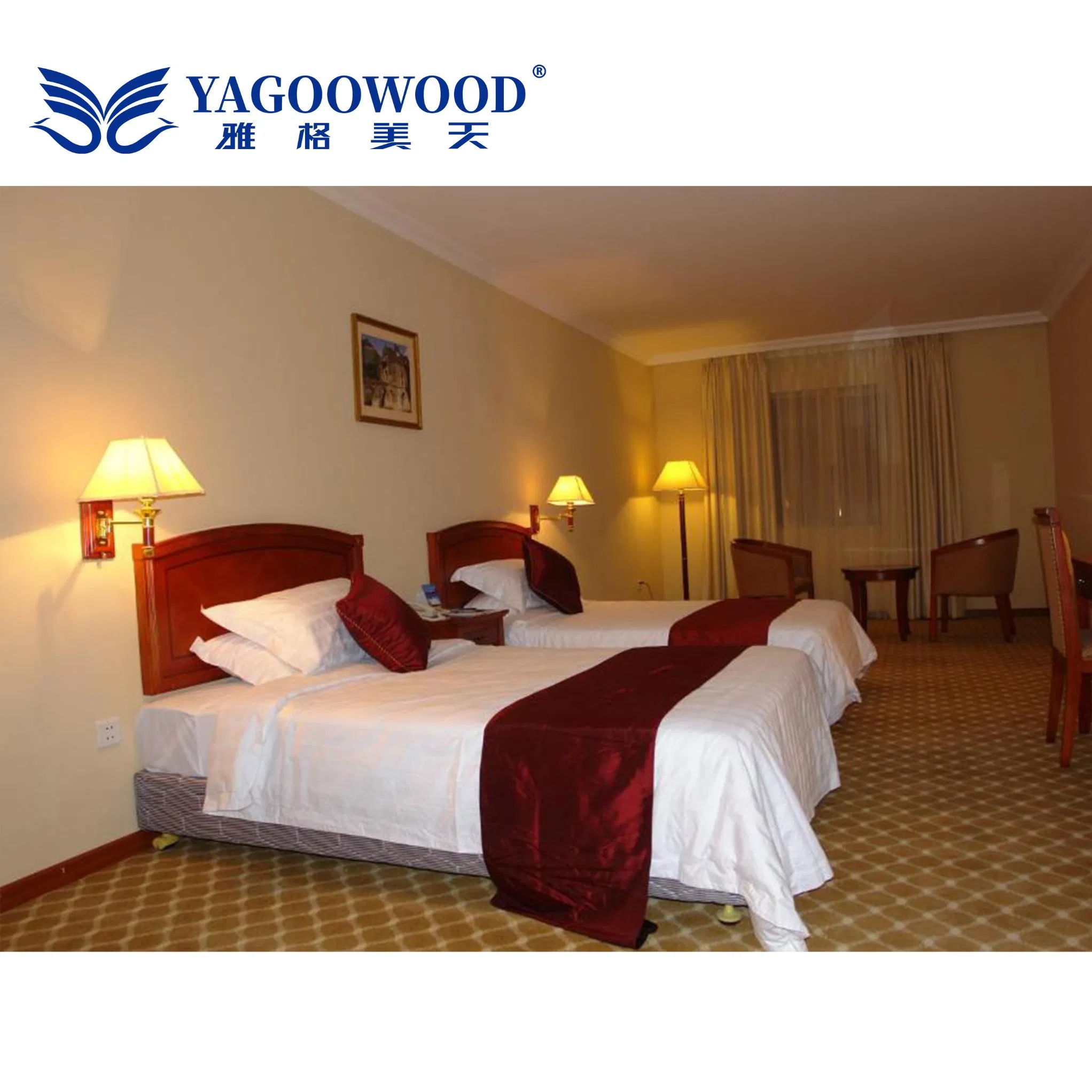 Elegant Wood Bedroom Collection for 3-5 Star Hotel Furnishing Solutions