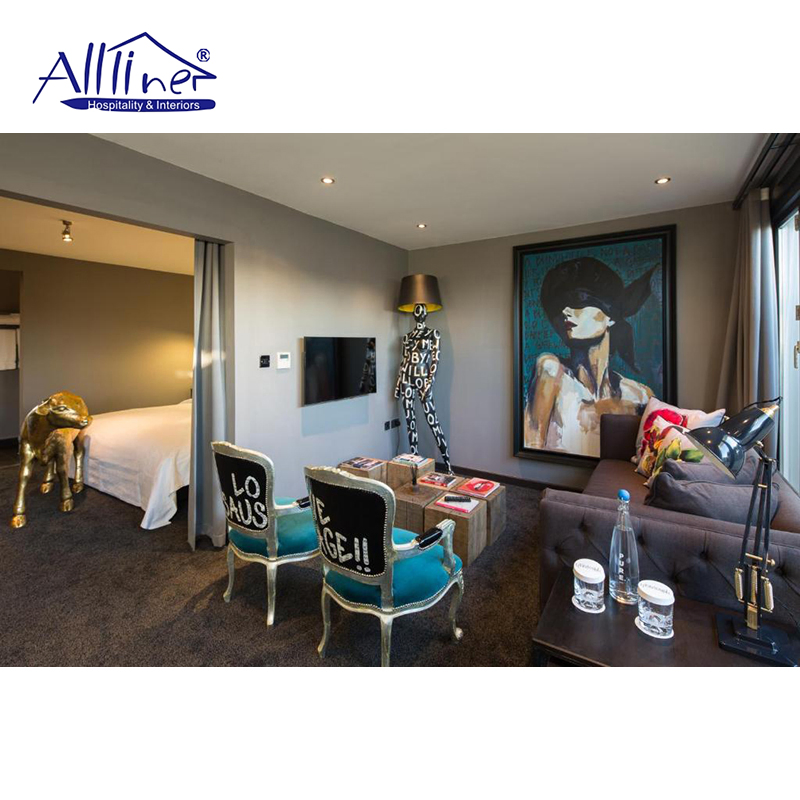 Modern Comfort Inn Suites Upholstered Hotel Furniture 5 Star European Bedroom Sets