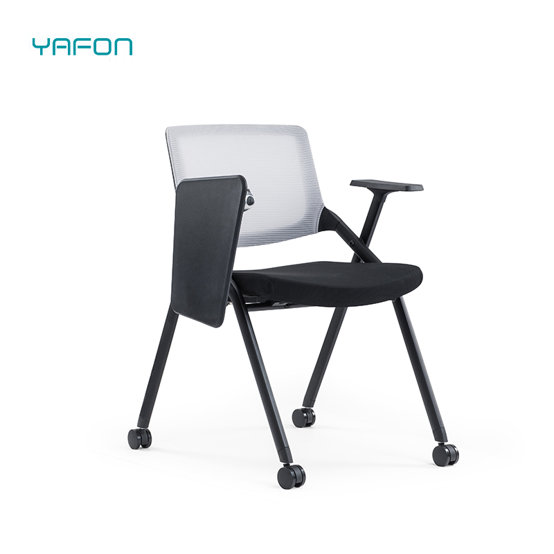 Office Upholstered Foldable Lecture Training Room Adult Student Study Tablet Arm Table Chair with Writing Pad for Sale