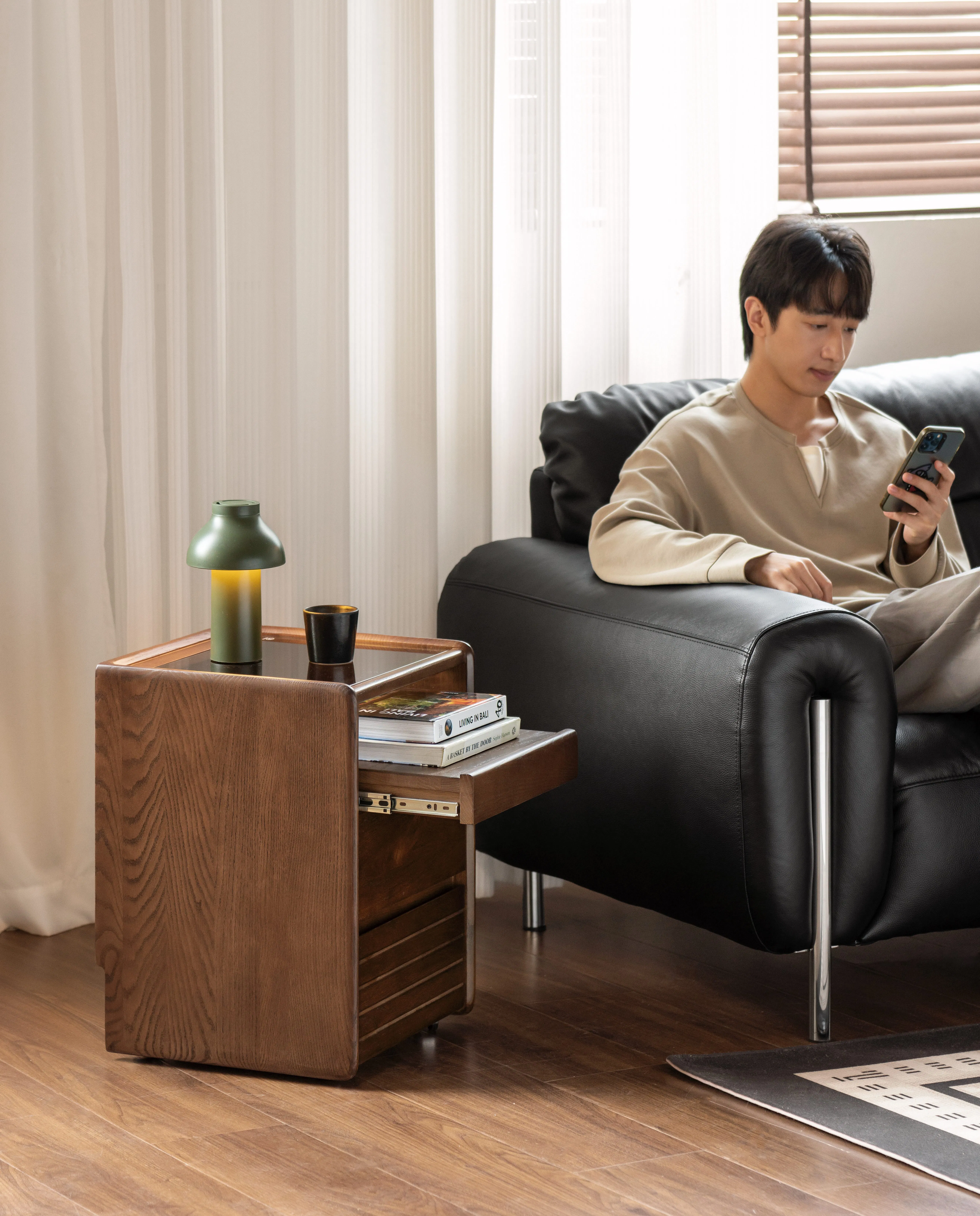 Yeswood Bedside Table 400mm Square Durable and Stylish Design