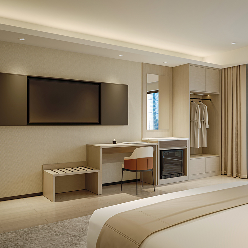 Foshan Factory Modern 5 Star Hotel Room Decor Ideas Luxury Interior Design Wooden Hotel Furniture