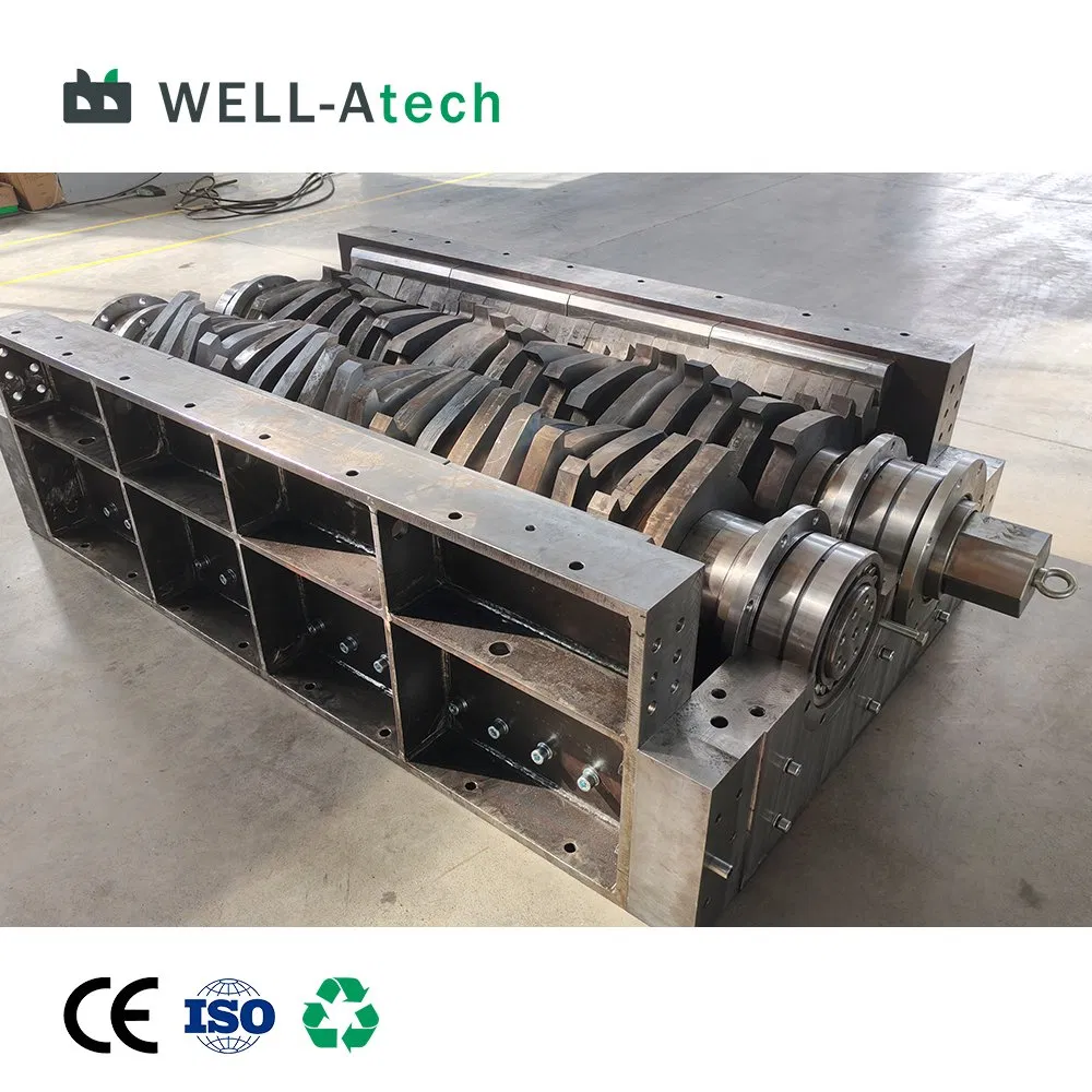 Industrial Dual Motor Two Shaft Shredder System for C&D Waste Recycling Plant