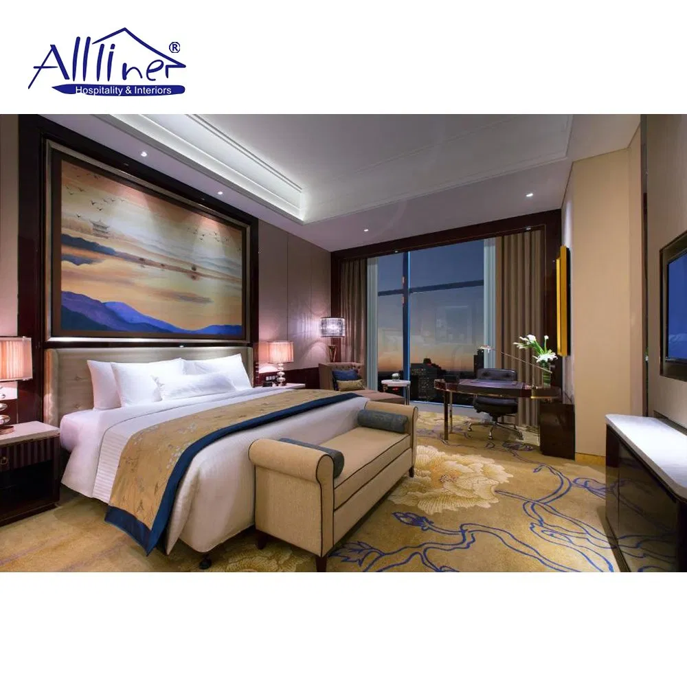 Best Western Supplier Queen Size Upholstered Bed Bedroom Hotel Room Furniture Sets