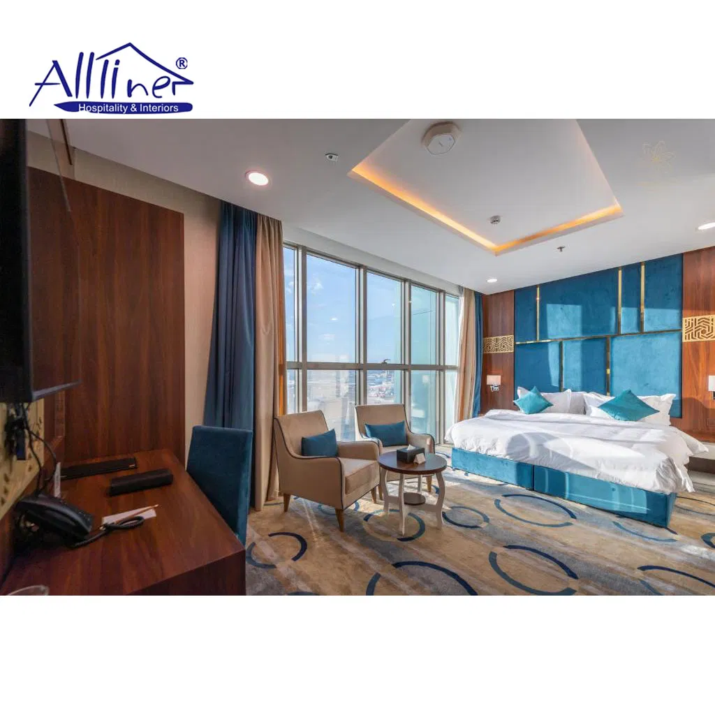 Luxury Hotel Queen King Size Bed American Solid Wood Bedroom Furniture Panel