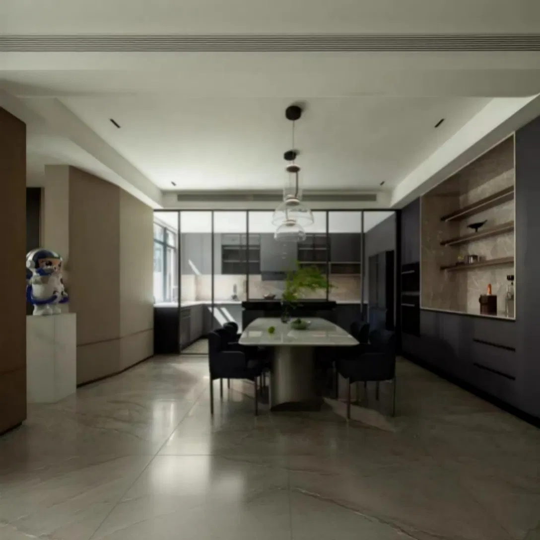 Fast Delivery Promised for Kitchen System From MDF with High Gloss Lacquered Finish in European Classical Style Featuring Cloth Rod