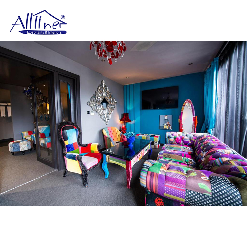 Modern Comfort Inn Suites Upholstered Hotel Furniture 5 Star European Bedroom Sets