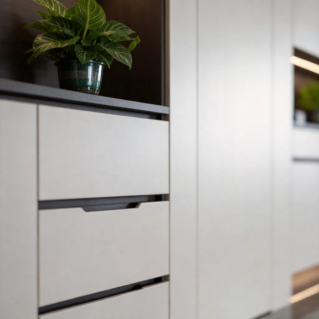 Meteorite Texture Cabinet Doors Aerospace Alloy Inlay Limited Edition Collection