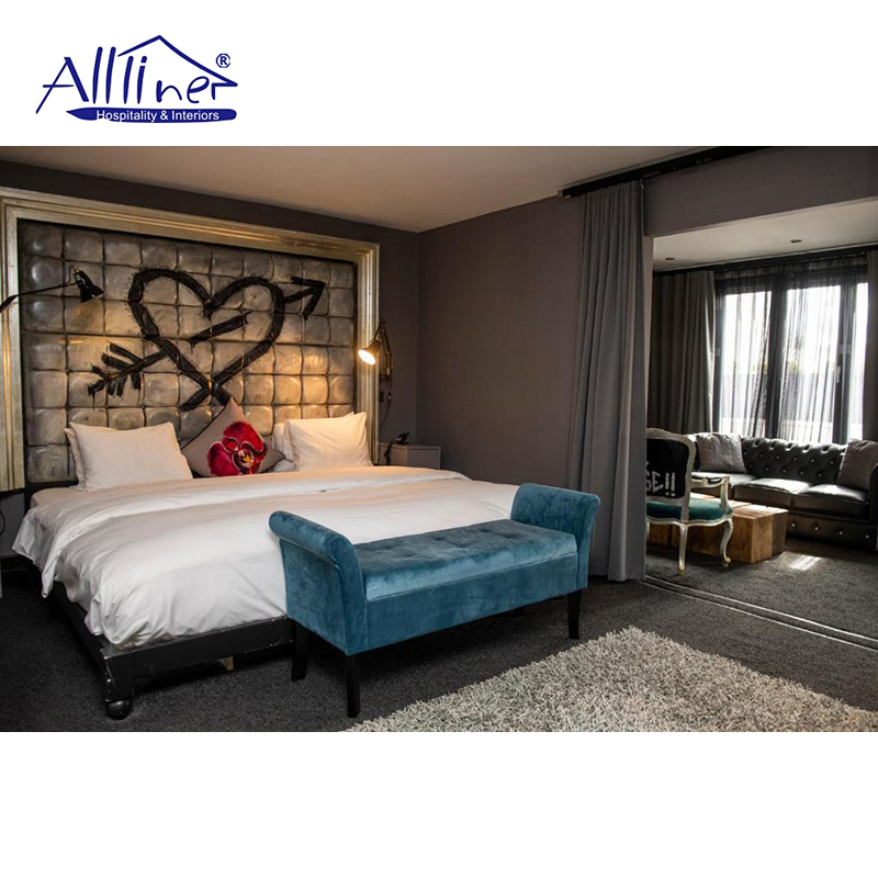 Modern Comfort Inn Suites Upholstered Hotel Furniture 5 Star European Bedroom Sets