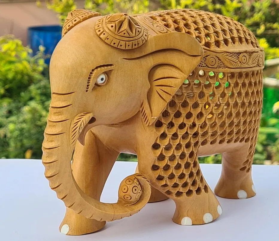 Wooden Carved Elephant Handicraft