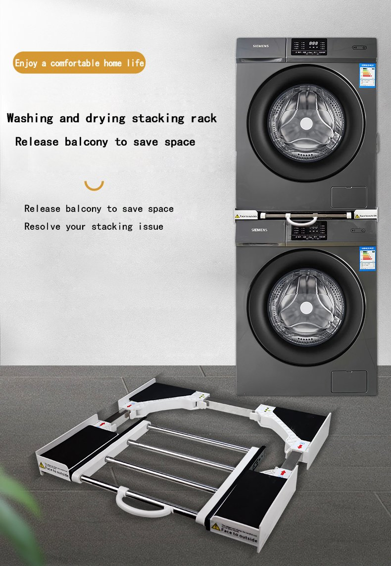 Washing Machine Stacking Solution with Metal Stacking Kit Design