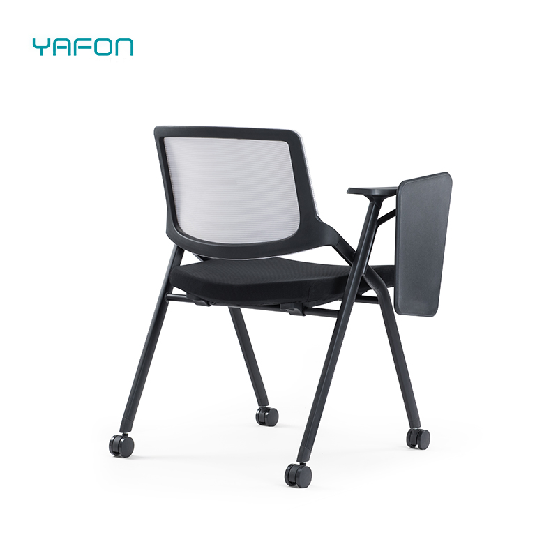 Office Upholstered Foldable Lecture Training Room Adult Student Study Tablet Arm Table Chair with Writing Pad for Sale