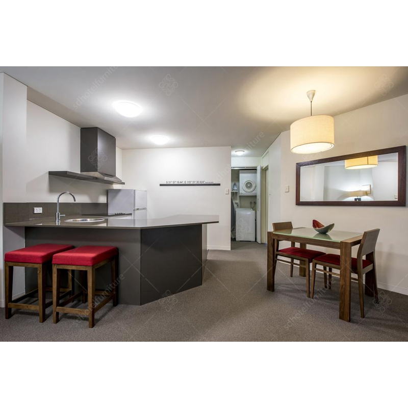 Custom Modern Design Plywood Upholstered with Fabric Hotel Bedroom Furniture Set