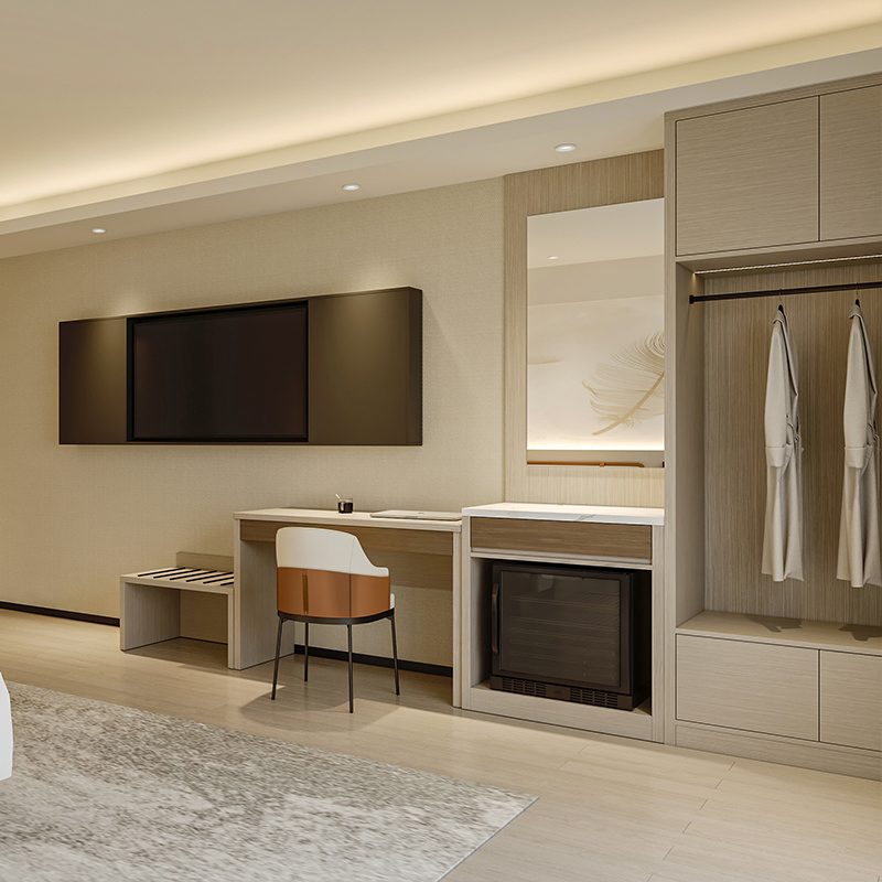 Foshan Factory Modern 5 Star Hotel Room Decor Ideas Luxury Interior Design Wooden Hotel Furniture