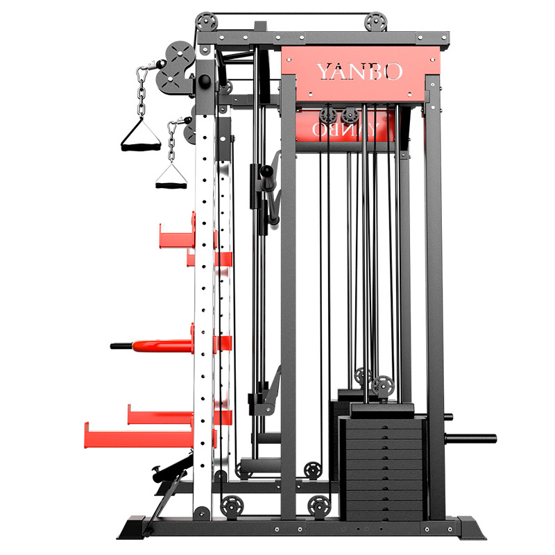 Multifunctional Integrated Smith Machine System with Squat Rack and Pull-up Bar