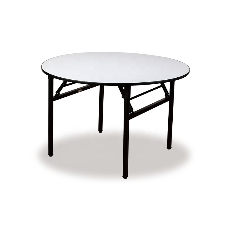 Custom Made Foshan Shunde Furniture Banquet Folding Buffet Round Wedding Table with Cloth