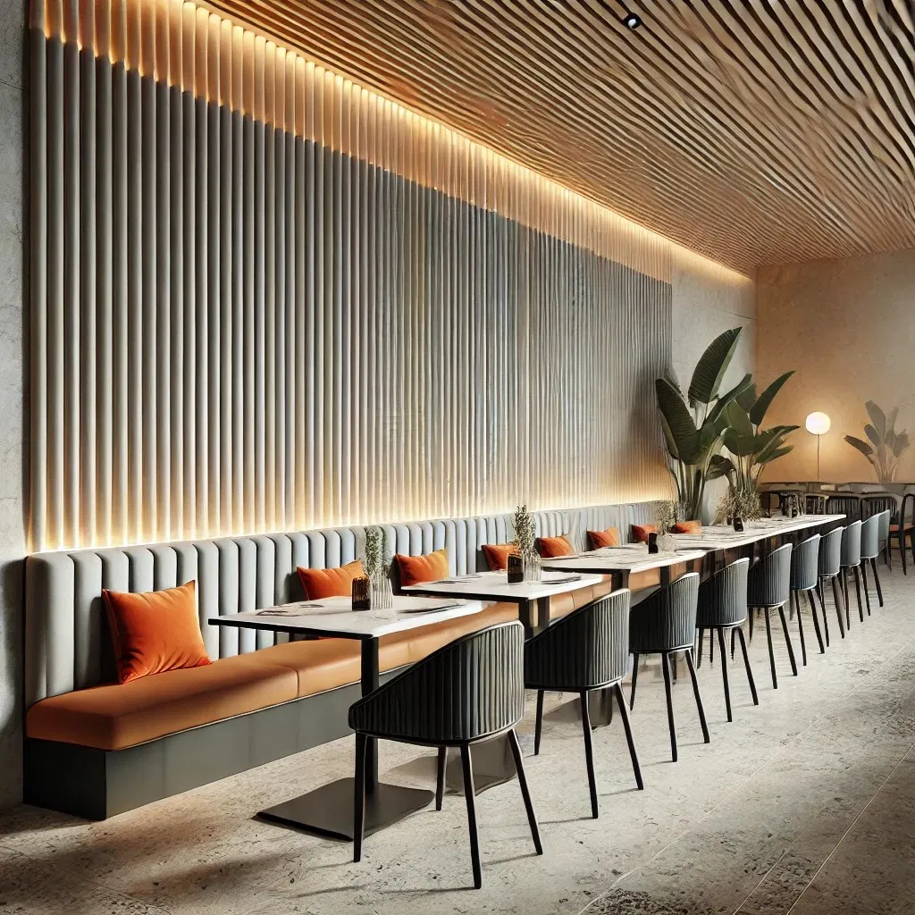 Modern Upholstered Dining Furniture Set for Sushi Bar and Chinese Restaurant Use